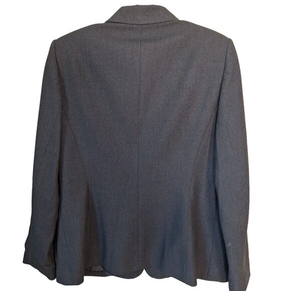 Y2K Charcoal Gray Peak Lapel Blazer Jacket Stretch Women Size 10 Business Casual - Picture 6 of 8